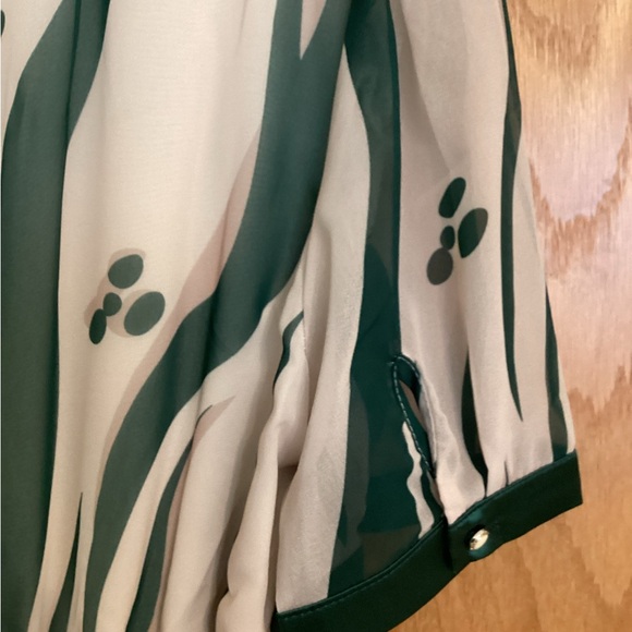 Kaimilan Green Day A-Line V-Neck Short Sleeve Midi Printed Dress - Picture 11 of 15